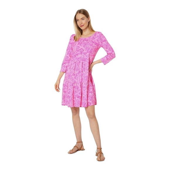 Lilly Pulitzer Dresses & Skirts - Lilly Pulitzer Pink Paradise Twirl Skirt Long Sleeve Dress Size Medium‎